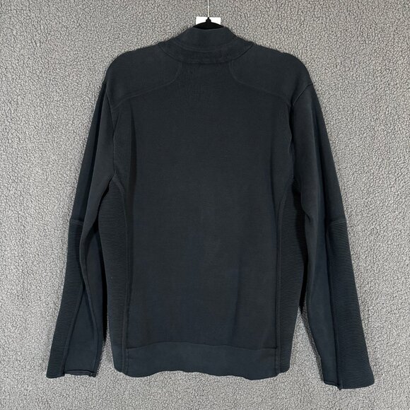 Zegna Sport Full Zip Cotton Blend Stretch Sweater - Men's Size XL - Dark Blue - Picture 5 of 10